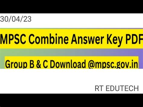 Mpsc Combine Group B C Answer Key Released Date Out Exam