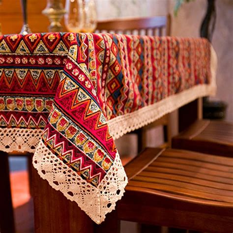 Bohemian ethnic style lace tablecloth fabric European Mediterranean garden table cloths,European ...