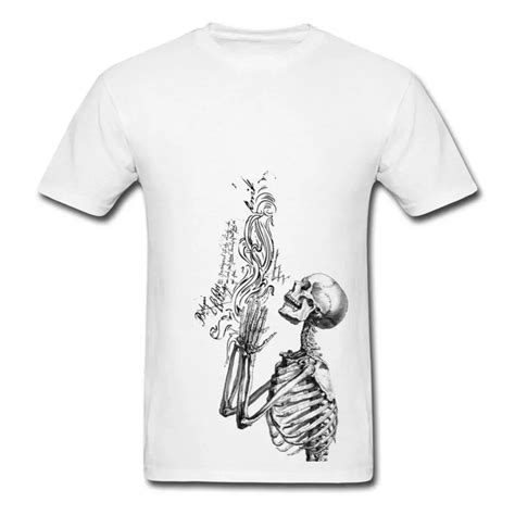 Praying Skeleton Script God Religion Believing Men S T Shirt Tee Shirt Hipster Harajuku Brand