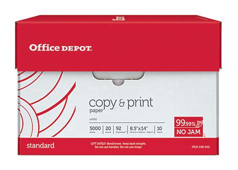 Office Depot® Multi-Use Printer & Copy Paper, 10 Reams, White, Legal (8 ...