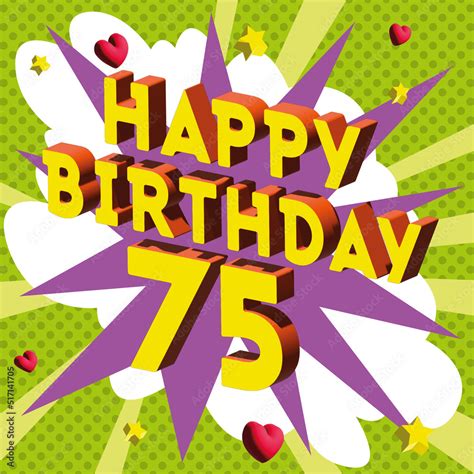 Carte Joyeux Anniversaire 75 Ans 2023 3 Stock Vector Adobe Stock