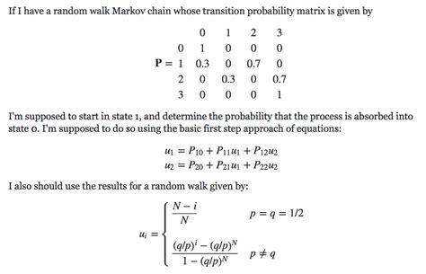 Solved If I Have A Random Walk Markov Chain Whose Transition