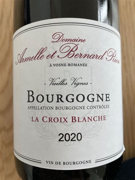 2020 Domaine Armelle Et Bernard Rion Bourgogne La Croix Blanche