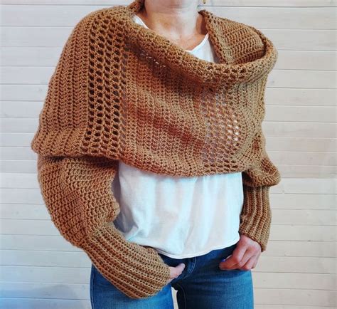 The Best Sciarpone Sweater Shrug Scarf With Sleeves Patterns For Knitters And Crocheters Knith