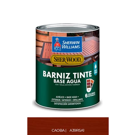 Barniz Base Agua Sher Wood En Caoba Galon Sherwin Williams A Rsa