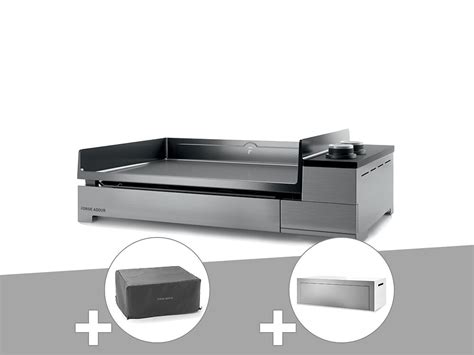 Plancha électrique Premium 60 inox avec housse et couvercle FORGE