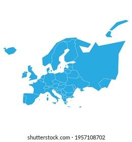 Europe Map Country Borders Vector Illustration Stock Vector Royalty