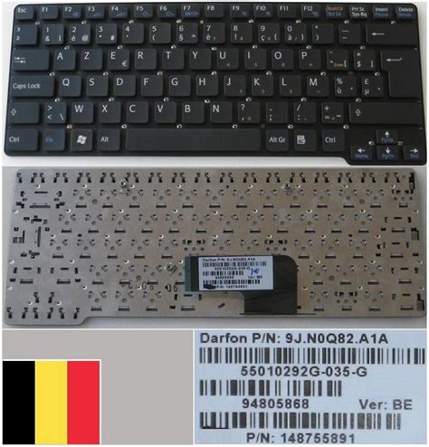 Azerty Keyboard Belgian Sony Vaio VGN Cw 55010292G 035 9J N0Q82 A1A