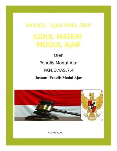 Modul Ajar Ppkn Smp Judul Materi Modul Ajar