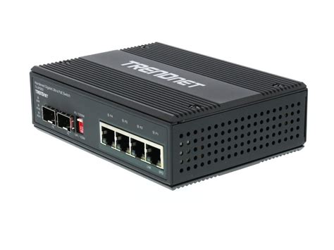 TRENDnet TI UPG62 6 Port Hardened Industrial Gigabit Ultra PoE DIN Rail