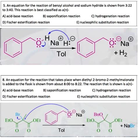 Solved An Equation For The Reaction Of Benzyl Alcohol And Sodium