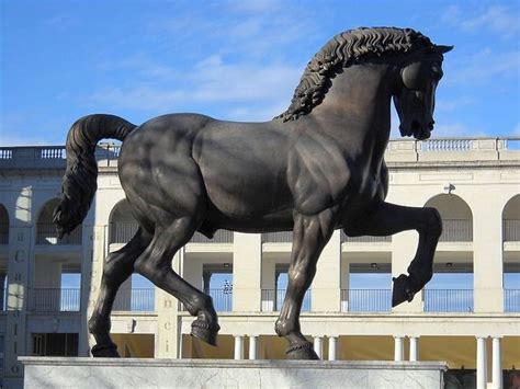 Leonardo Da Vinci horse, the biggest equestrian statue in the world,at the original site of Da ...