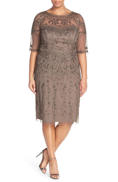 Adrianna Papell Beaded Cocktail Dress Plus Size Nordstrom