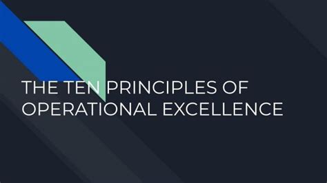 The 10 Principles of Operational Excellence