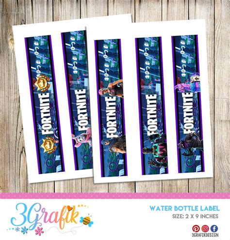 Fortnite Water Bottle Label Printable 3grafik