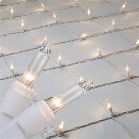 Christmas Net Lights 4 X 6 Net Lights 150 Clear Lamps White Wire