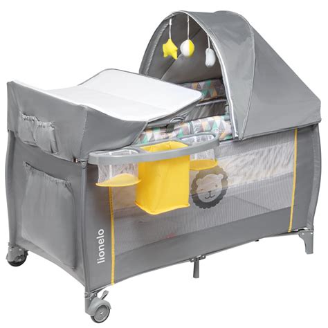 Lionelo Sven plus παρκοκρέβατο Yellow scandi | Anatello