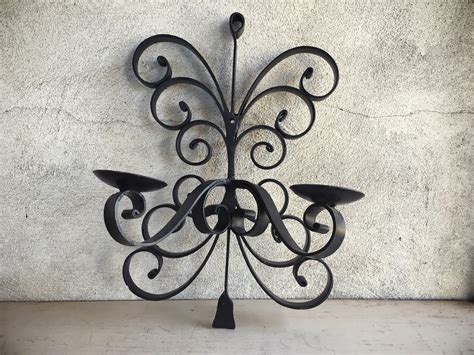 Wall Mounted Mexican Wrought Iron Candle Holder Rustic Candle Sconce