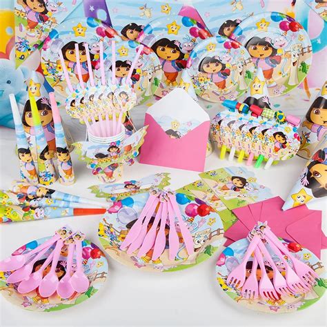 Party supplies 78PCS for 6persons DORA THE EXPLORER theme party ...