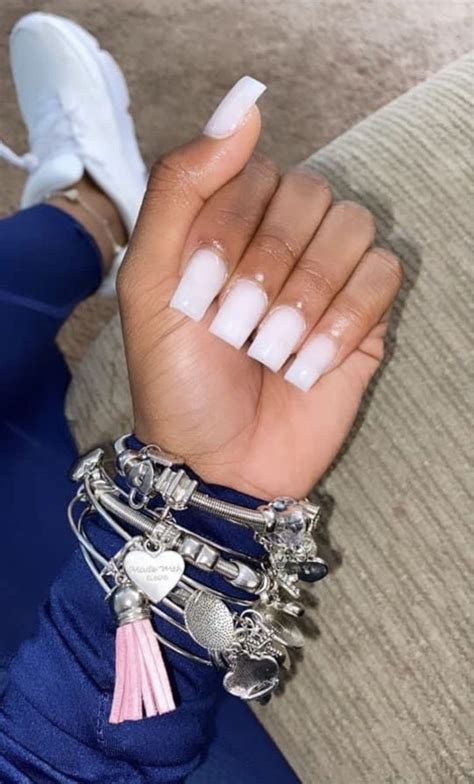 Ig Deonnateneil 🦋 Acrylic Nails Coffin Short White Acrylic Nails