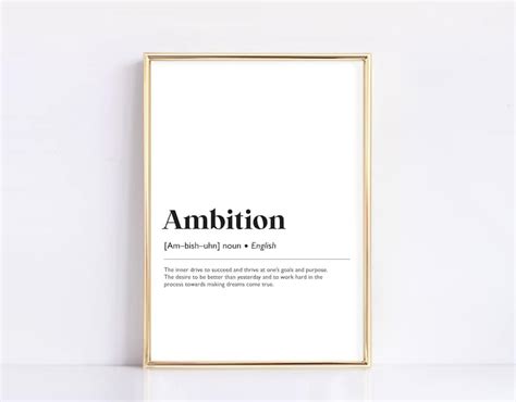 Ambition Motivational Wall Art Printable Art Ambition Etsy Uk