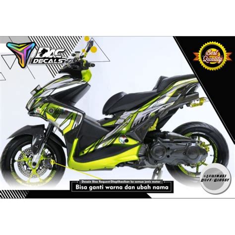 Jual Sticker Decal Full Body Yamaha Aerox Hitam Grafis Hijau Shopee