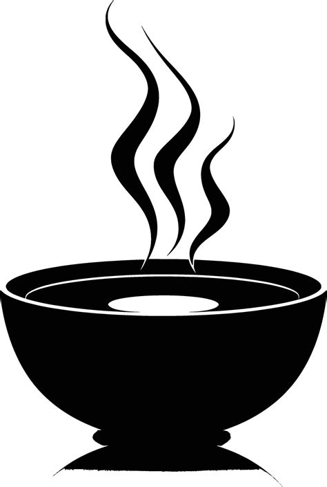 Depicting Black Icon Of An Hot Bowl With Steam Vector Art At Vecteezy