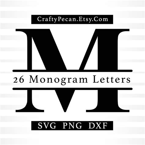 Split Monogram Font Svg Cricut Alphabet Letters Monogram Svg Png Dxf Files Split Letters Svg