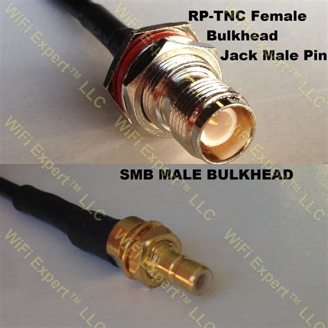 Lmr Rp Tnc Female Bulkhead To Smb Male Bulkhead Coaxial Rf Pigtail