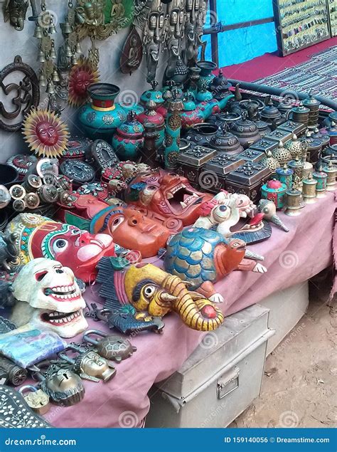 Colorful Handicraft Items On Display At Mcleodganj In Himachal Pradesh