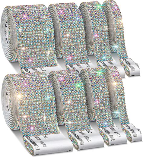 Amazon 8 Rolls Rhinestone Ribbons Cludoo 8 Yard Silver Self