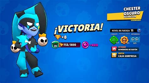 CHESTER OSCURO Nueva Skin Subiendo A Rango 25 Brawl Stars YouTube