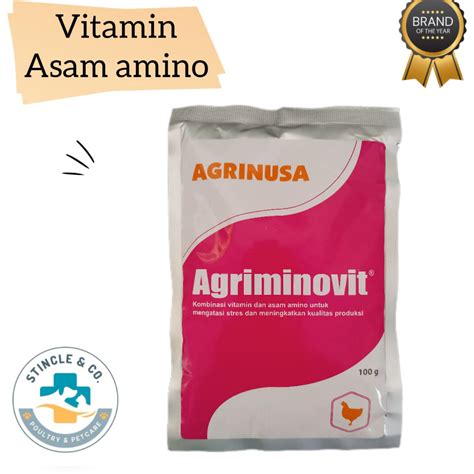 Jual AGRIMINOVIT 100 Gr Multivitamin Asam Amino Untuk Hewan Ternak