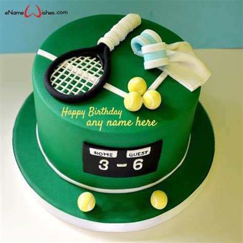 Tennis Game Birthday Cake With Name Generator Name Birthday Cakes