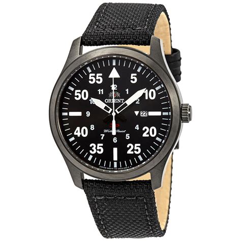 Orient Flight Black Dial Black Leather Men S Watch Fung B