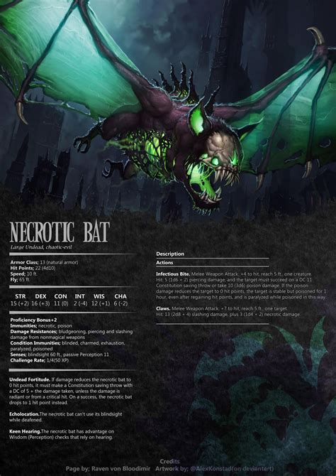 Necrotic Bat DnD Monster By RavenVonBloodimir On DeviantArt Dnd