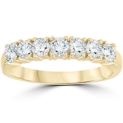 Pompeii3 - 1ct Diamond Wedding Ring Anniversary 14k Yellow Gold 7-Stone Womens Band - Walmart ...