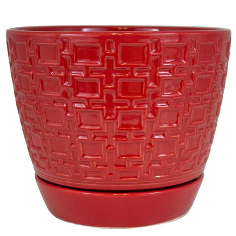 Red - Glazed - Ceramic - Plant Pots - Planters - The Home Depot