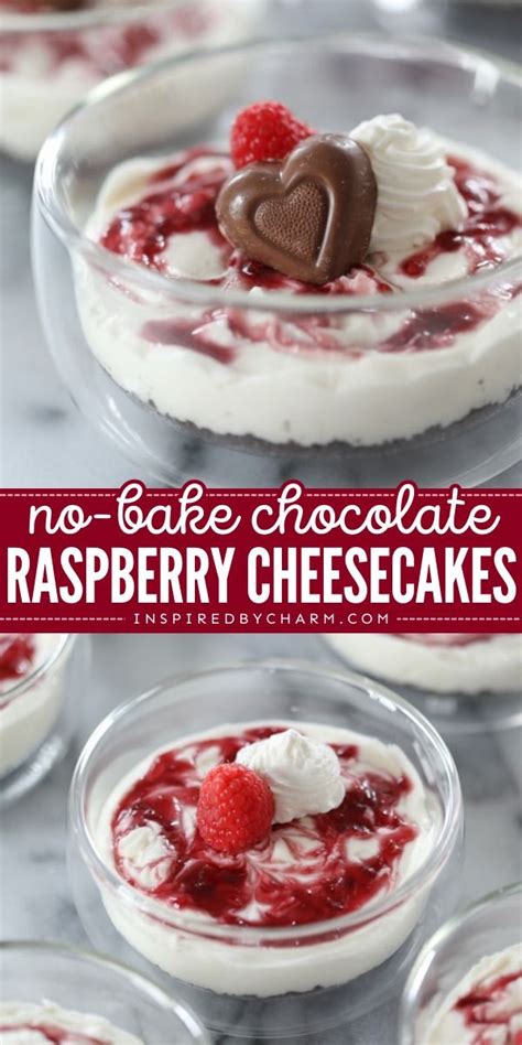 No Bake Chocolate Raspberry Cheesecakes In 2024 Raspberry Cheesecake Chocolate Raspberry