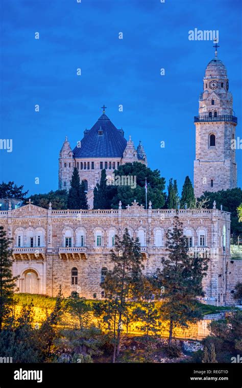 View Of Church Of Dormition On Mount Zion Jerusalem Israel Basilica