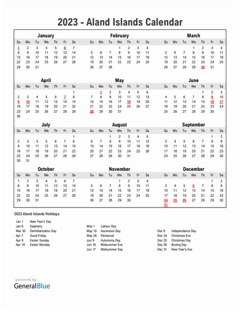 2023 Aland Islands Calendar With Holidays