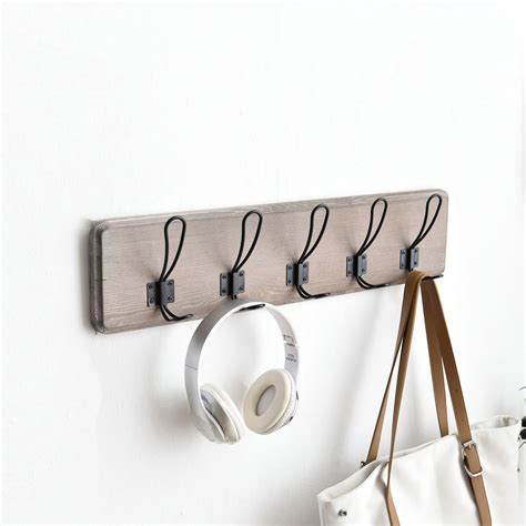 Porte Manteau Mural Xica En Bois Gris Crochets Prix Carrefour