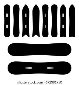 Snowboard Icons Set Vector Black White Stock Vector Royalty Free