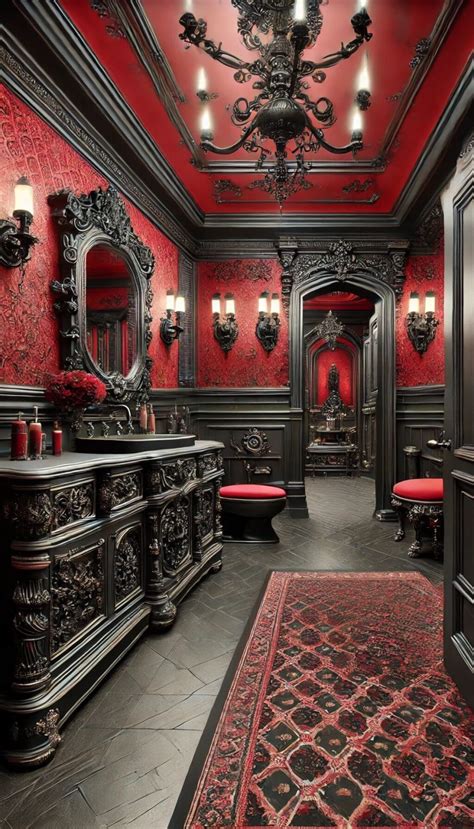 10 Dramatic Red and Black Bathroom Designs for Daring Decorators (2024)