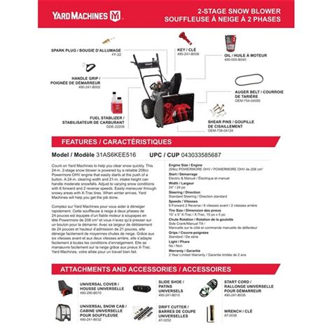 Yard Machines In Cc Two Stage Self Propelled Gas Snow Blower