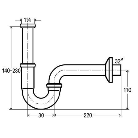 Viega Plus Siphon 1 1 4 Pergamon 101572 PM Röhrensiphon Sifon