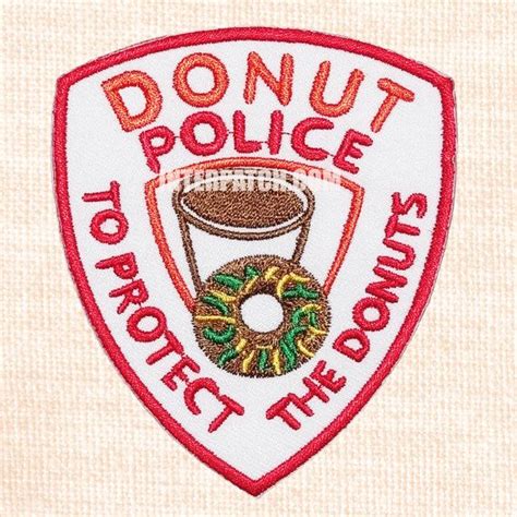 Donut Police Novelty Embroidered Patch Badge Sew On By Interpatch