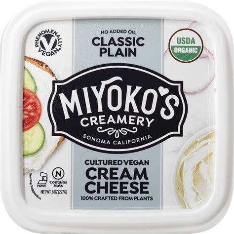 Miyokos Creamery Cream Cheese Cultured Vegan Classic Plain Oz