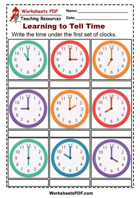 Teach Telling Time Worksheets Telling Time Worksheets