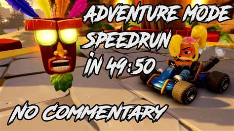 Adventure Mode Speedrun In No Commentary Crash Team Racing